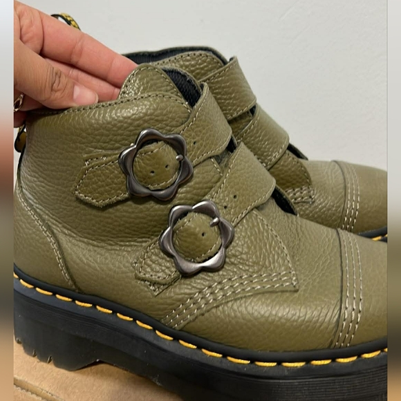 Dr. Martens Olive Green Platform Boots - Picture 6 of 10